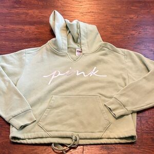 NWOT!! PINK Victoria’s Secret cropped hooded sweatshirt